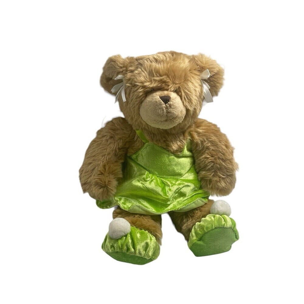BUILD A BEAR TINKERBELL OUTFIT W/ WINGS BEIGE TEDDY BEAR PLUSH STUFFED ANIMAL